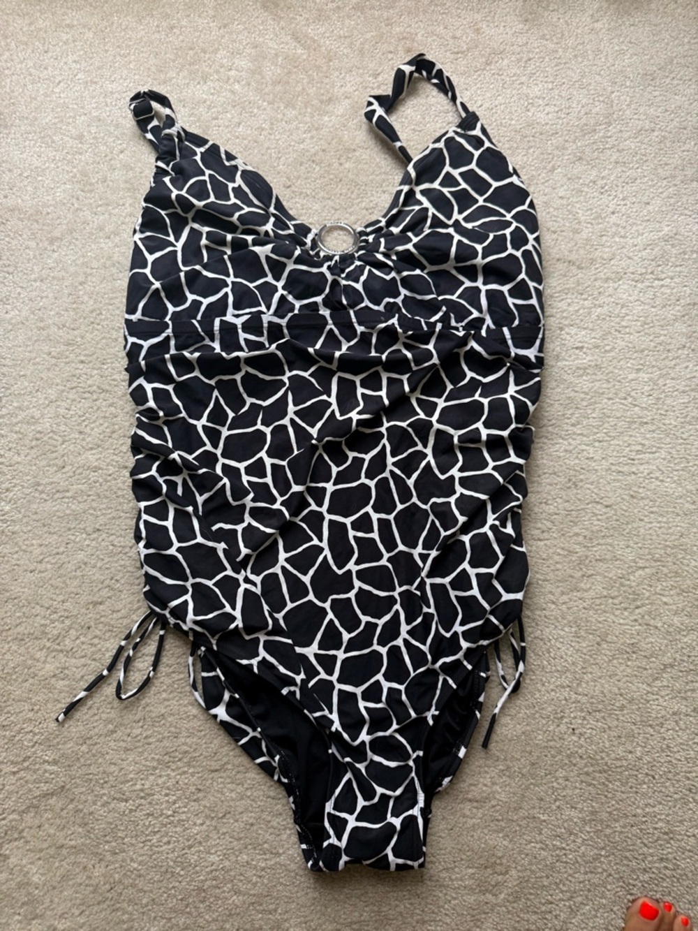 Michael Kors Black and White One-Piece Swimsuit